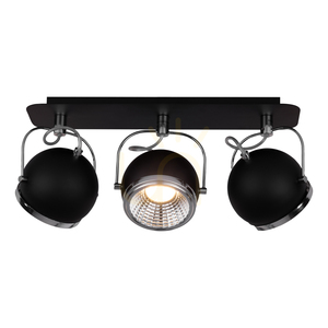 Ball Ceiling Light, Includes 3xGU10 LEDs, Max. 6W, Black Metal, 42 cm small 1