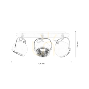 Ball Ceiling Light, Includes 3xGU10 LEDs, Max. 6W, Black Metal, 42 cm small 4