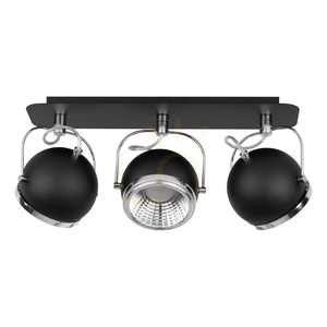 Ball Ceiling Light, Includes 3xGU10 LEDs, Max. 6W, Black Metal, 42 cm small 0
