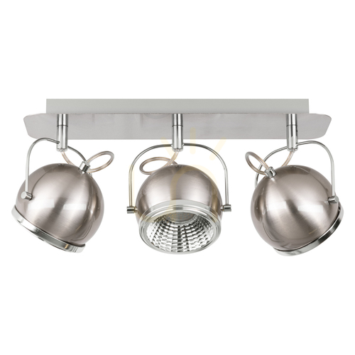 Check Ball Ceiling Light, Includes 3xGU10 LEDs, Max. 6W, Satin Metal, 42 cm