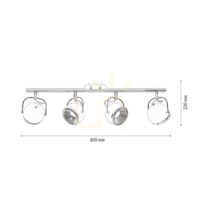 Ball Ceiling Light, Includes 4xGU10 LED Bulbs, Max. 6W, White Metal, 80 cm small 4