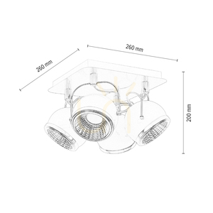 Ball Ceiling Light, Includes 4xGU10 LEDs, Max. 6W, Satin Metal, 26 cm small 4