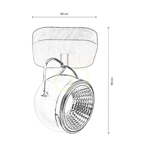 Ball Wood Wall Sconce, Includes 1x GU10 LED (Max. 6W), Oiled Oak / Satin Metal, 14 cm small 2