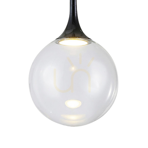 Ballare Pendant Light, Includes 1x LED 2700K 9W, Black Metal/Clear Glass Shade, Ø30 cm small 1