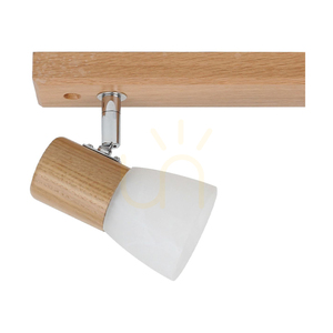 Bea Ceiling Light, 4xE14, Max. 40W, Natural Oak/White, Glass Shade, 70 cm small 1