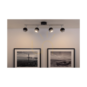 Bianca Ceiling Light, 4xGU10, Max. 50W, Black/Chrome Metal, 69 cm small 3