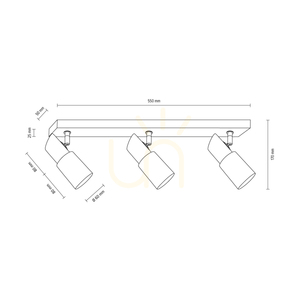 Birgit Ceiling Light, 3xE14, Max. 40W, Birch/Chrome Metal/Alabaster Glass Shade, 55 cm small 2