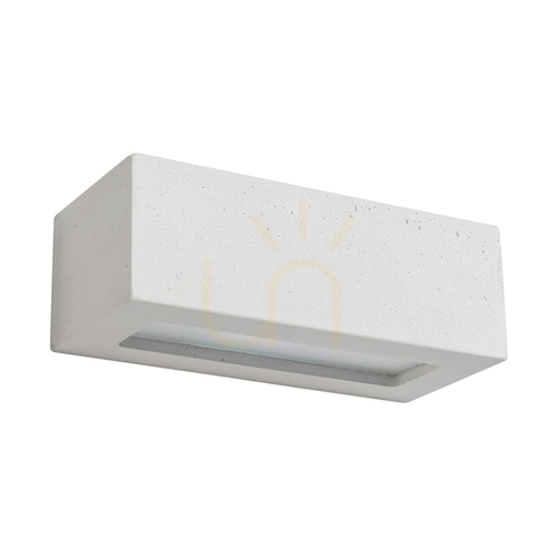Check Block Wall Sconce 1xE27 Max. 40W White Concrete/Frosted Glass 31 cm
