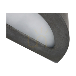 Block Wall Sconce 1xE27 Max. 40W Concrete Gray/Frosted Glass 35.5 cm small 1