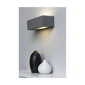 Block Wall Sconce 1xE27 Max. 40W Concrete Gray/Frosted Glass 31 cm small 2