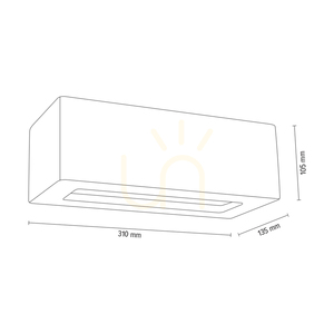 Block Wall Sconce 1xE27 Max. 40W Concrete Gray/Frosted Glass 31 cm small 4