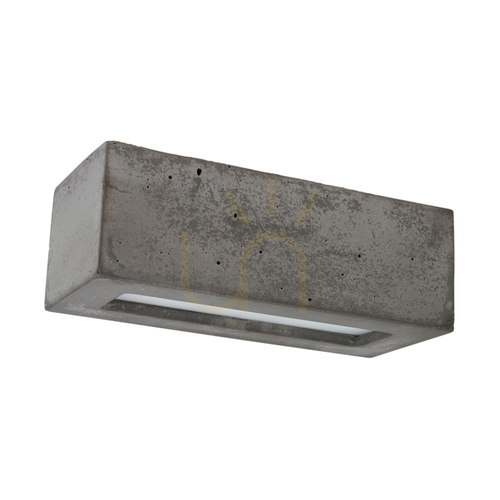 Check Block Wall Sconce 1xE27 Max. 40W Concrete Gray/Frosted Glass 31 cm