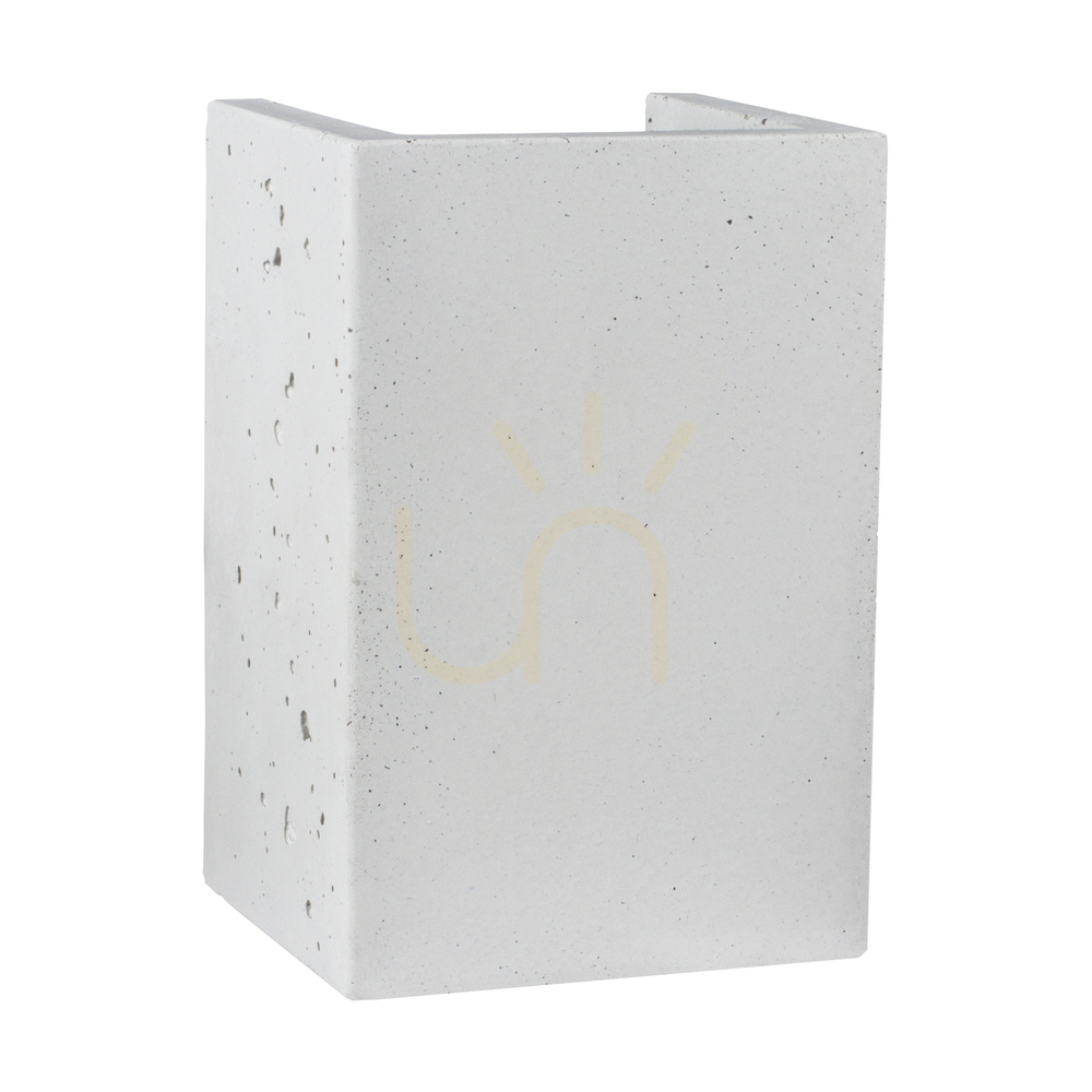 Block Wall Sconce, 2xGU10, Max. 6W, White Concrete, 10 cm