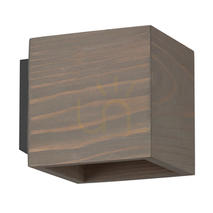 Block Wood Wall Sconce 1xG9 Max. 6W, Gray-Stained Pine / Black Metal, 13 cm small 0