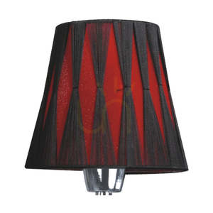 Borgia Chandelier, 9xE14, Max. 40W, Chrome Metal/Red and Black Lampshade, Ø74 cm small 1