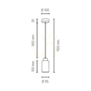 Bosco Pendant Light, 1xE27, Max. 60W, Birch/Transparent PVC Cable/White Glass Shade, Ø10 cm small 2