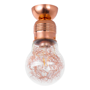 Bulb Ceiling Light, 1xE27, Max. 60W, Copper Metal/Clear Glass Shade, Ø14 cm small 0