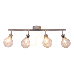 Ceiling Light, 4xG9 Bulbs, Max. 28W, Chrome Metal/Clear Glass Shade, 58 cm small 1