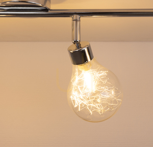 Ceiling Light, 4xG9 Bulbs, Max. 28W, Chrome Metal/Clear Glass Shade, 58 cm small 2