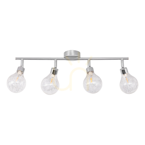 Ceiling Light, 4xG9 Bulbs, Max. 28W, Chrome Metal/Clear Glass Shade, 58 cm small 0