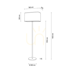 Cadre Floor Lamp, 1xE27, Max. 40W, Chrome Metal/Transparent PVC Cable/White Lampshade, 56 cm small 2