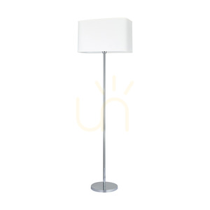 Cadre Floor Lamp, 1xE27, Max. 40W, Chrome Metal/Transparent PVC Cable/White Lampshade, 56 cm small 0