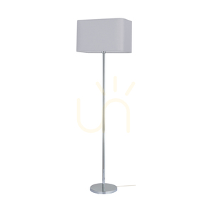Cadre Floor Lamp, 1xE27, Max. 40W, Chrome Metal / Transparent PVC Cable / Gray Lampshade, 56 cm small 0