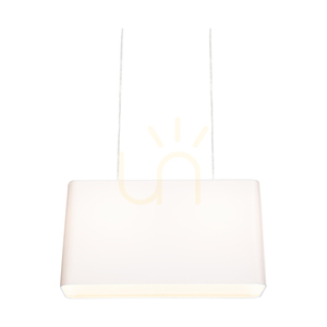 Cadre Pendant Light, 2xE27, Max. 40W, Chrome Metal / Transparent PVC Cable / White Lampshade, 56 cm small 1