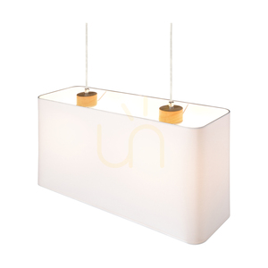 Cadre Pendant Light 2xE27 Max. 40W Oiled Oak/Transparent PVC Cable/White Lampshade 56 cm small 5