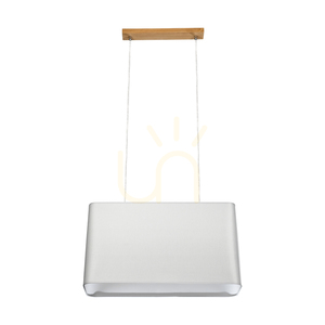 Cadre Pendant Light 2xE27 Max. 40W Oiled Oak/Transparent PVC/Gray 56 cm small 2