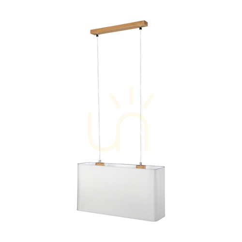 Check Cadre Pendant Light 2xE27 Max. 40W Oiled Oak/Transparent PVC/Gray 56 cm