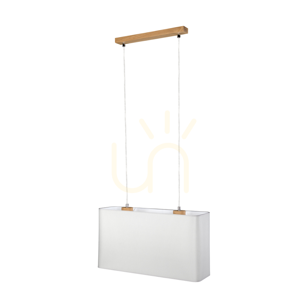 Cadre Pendant Light 2xE27 Max. 40W Oiled Oak/Transparent PVC/Gray 56 cm