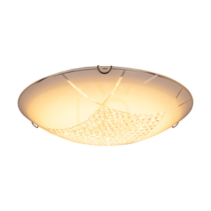 Carolina Ceiling Light, Includes 1x LED 2700K 18W, Chrome Metal/White Glass Shade, Ø40 cm small 1