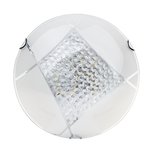 Carolina Ceiling Light, Includes 1x LED 2700K 18W, Chrome Metal/White Glass Shade, Ø40 cm small 3