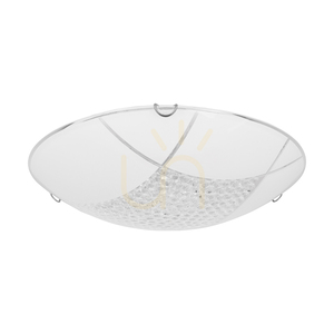 Carolina Ceiling Light, Includes 1x LED 2700K 18W, Chrome Metal/White Glass Shade, Ø40 cm small 0