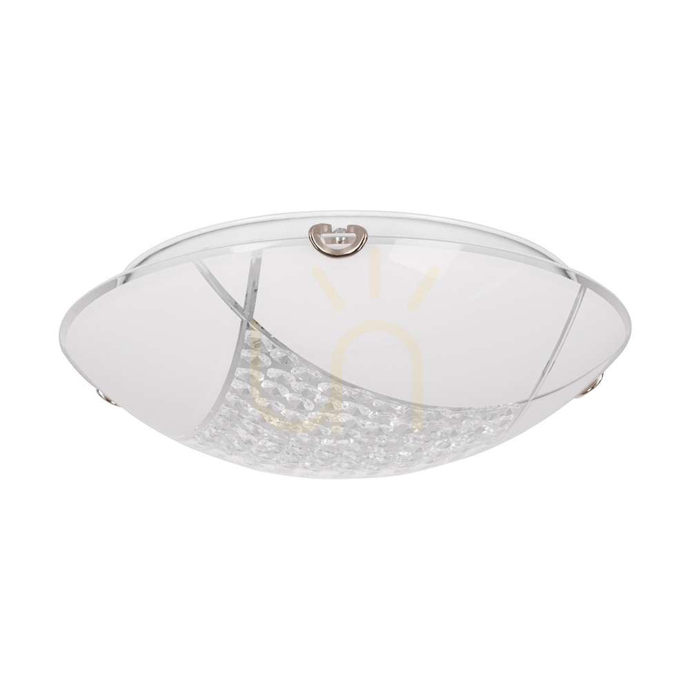 Carolina Ceiling Light, Includes 1x LED 2700K 15W, Chrome Metal/White Glass Shade, Ø30 cm