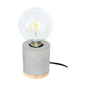 Cesar Table Lamp, 1xE27, Max. 25W, Oiled Oak/Gray Concrete/Black Braided Cable, Ø10 cm small 0