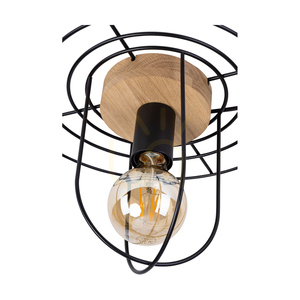 Chester Ceiling Light, 1xE27, Max. 60W, Oiled Oak/Black Metal, Ø35 cm small 1