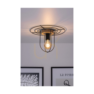 Chester Ceiling Light, 1xE27, Max. 60W, Oiled Oak/Black Metal, Ø35 cm small 3