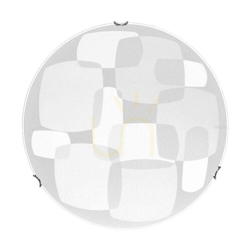 Check Chicago Ceiling Light, Includes 1x LED 2700K 18W, Chrome Metal/White Glass Shade, Ø40 cm