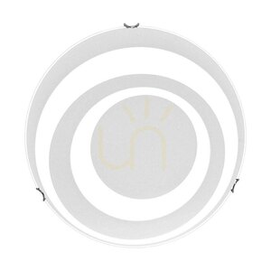 Circle Ceiling Light, Includes 1x LED 2700K 30W, Chrome Metal/White Glass Shade, Ø50 cm small 2