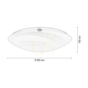 Circle Ceiling Light, Includes 1x LED 2700K 30W, Chrome Metal/White Glass Shade, Ø50 cm small 4