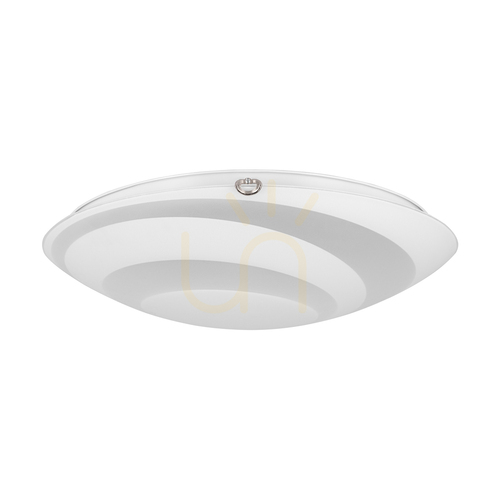 Check Circle Ceiling Light, Includes 1x LED 2700K 30W, Chrome Metal/White Glass Shade, Ø50 cm