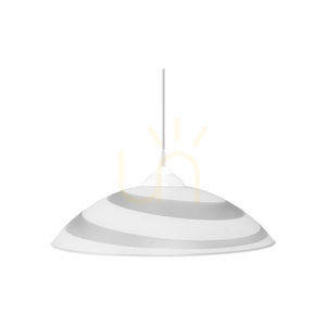 Circle Pendant Light, 1xE27, Max. 60W, White Plastic / White PVC Cable / White Glass Shade, Ø40 cm small 1