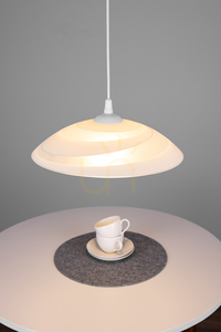 Circle Pendant Light, 1xE27, Max. 60W, White Plastic / White PVC Cable / White Glass Shade, Ø40 cm small 2