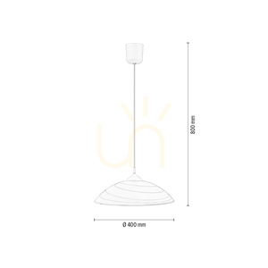 Circle Pendant Light, 1xE27, Max. 60W, White Plastic / White PVC Cable / White Glass Shade, Ø40 cm small 3