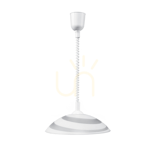 Circle Pendant Light, 1xE27, Max. 60W, White Plastic / White PVC Cable / White Glass Shade, Ø40 cm small 4