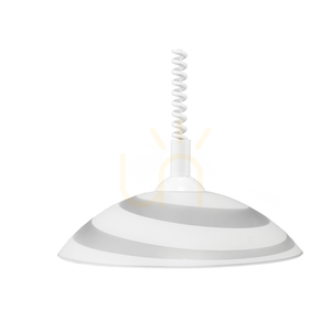 Circle Pendant Light, 1xE27, Max. 60W, White Plastic/White Glass Shade, Ø35 cm small 1