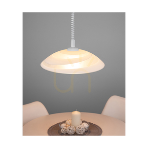 Circle Pendant Light, 1xE27, Max. 60W, White Plastic/White Glass Shade, Ø35 cm small 2