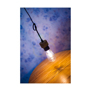 Clarte Pendant Light, 1xE27, Max. 60W, Oiled Oak/Black Metal/Black Braided Cable, Ø10 cm small 3